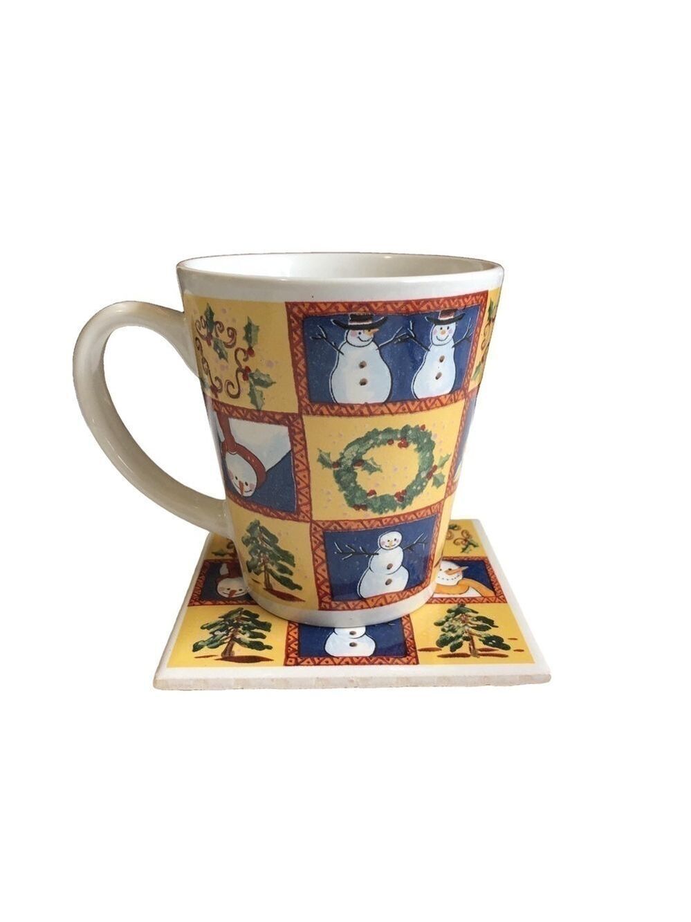 Colourful Christmas Cup and Coaster